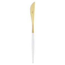 画像1: クチポールカトラリー　ホワイト＆ゴールド　テーブルナイフ　22.3cm (1)