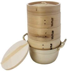 画像2: 小伝具 段付き鍋　18.5cm　木蓋付き　日本製 (2)