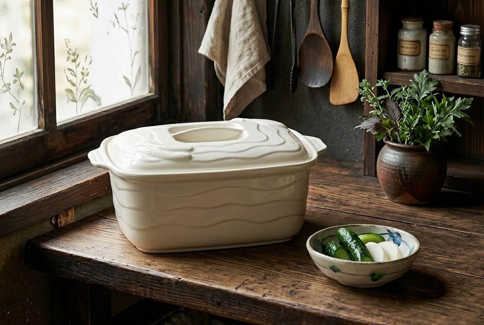 ホワイトぬか漬け鉢