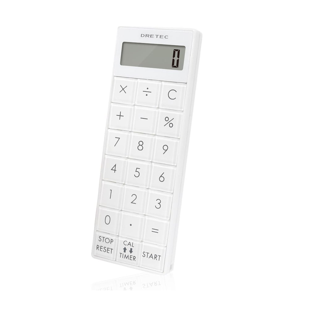 【在庫限り】ドリテック 電卓付長時間タイマー ホワイト 白 CL-116 WT　dretec