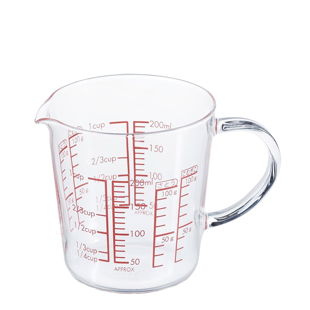 ハリオ 耐熱ガラス手付メジャーカップ 200ml