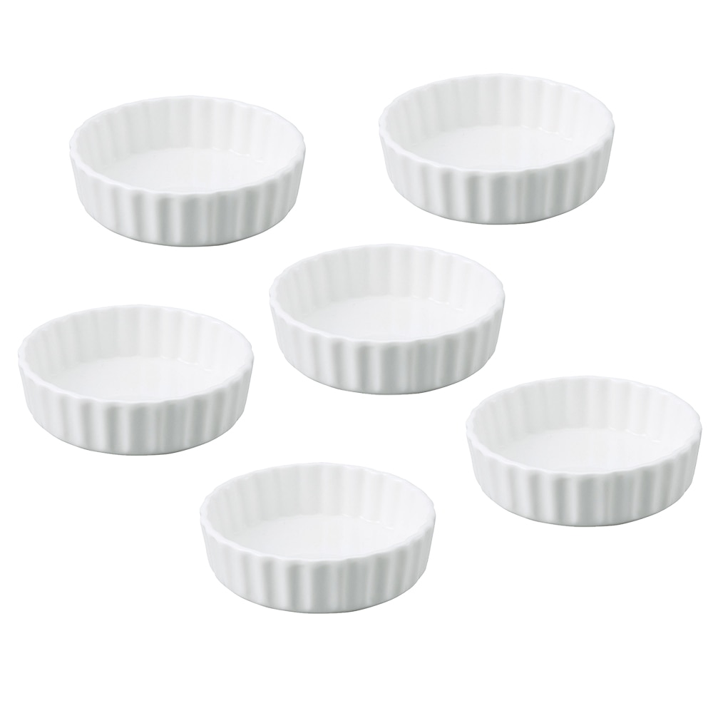 10cm ブリュレ 白　6個組　耐熱陶器オーブンウェア