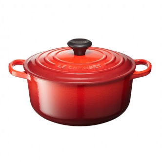 【箱難あり】LE CREUSET　ル・クルーゼ　ココットロンド　22cm　チェリーレッド　※