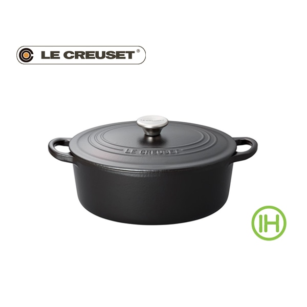 【箱難あり】LE CREUSET　ル・クルーゼ　ココットオーバル　25cm　　マットブラック 　※