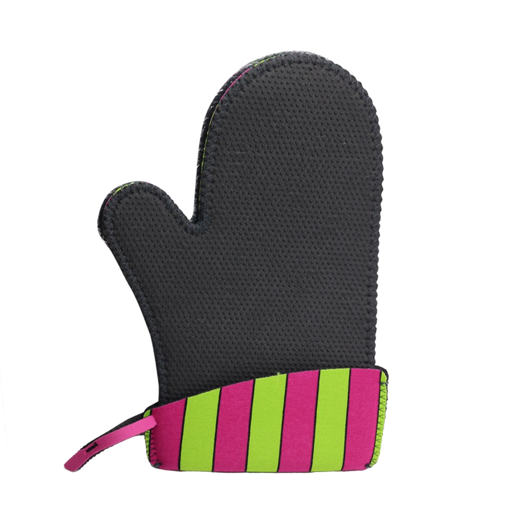 Kitchen Grips キッチングリップスオーブンミット 　大　27.7cm　グリーン×ラズベリー●