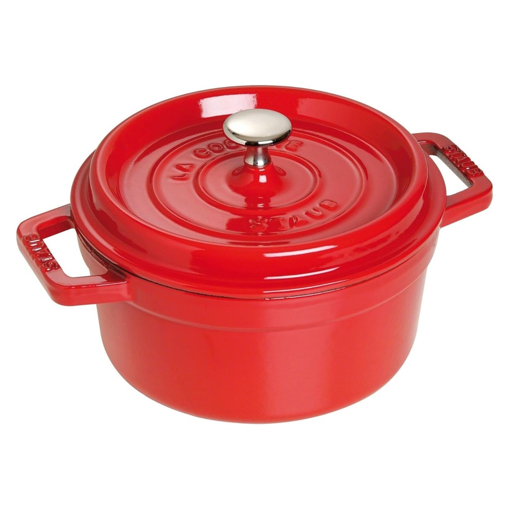 【終了】Staub ストウブ ピコ ココットラウンド 10cm チェリーレッド　※ ▼