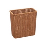 ラタン風　洗える角型ゴミ箱　キャメル