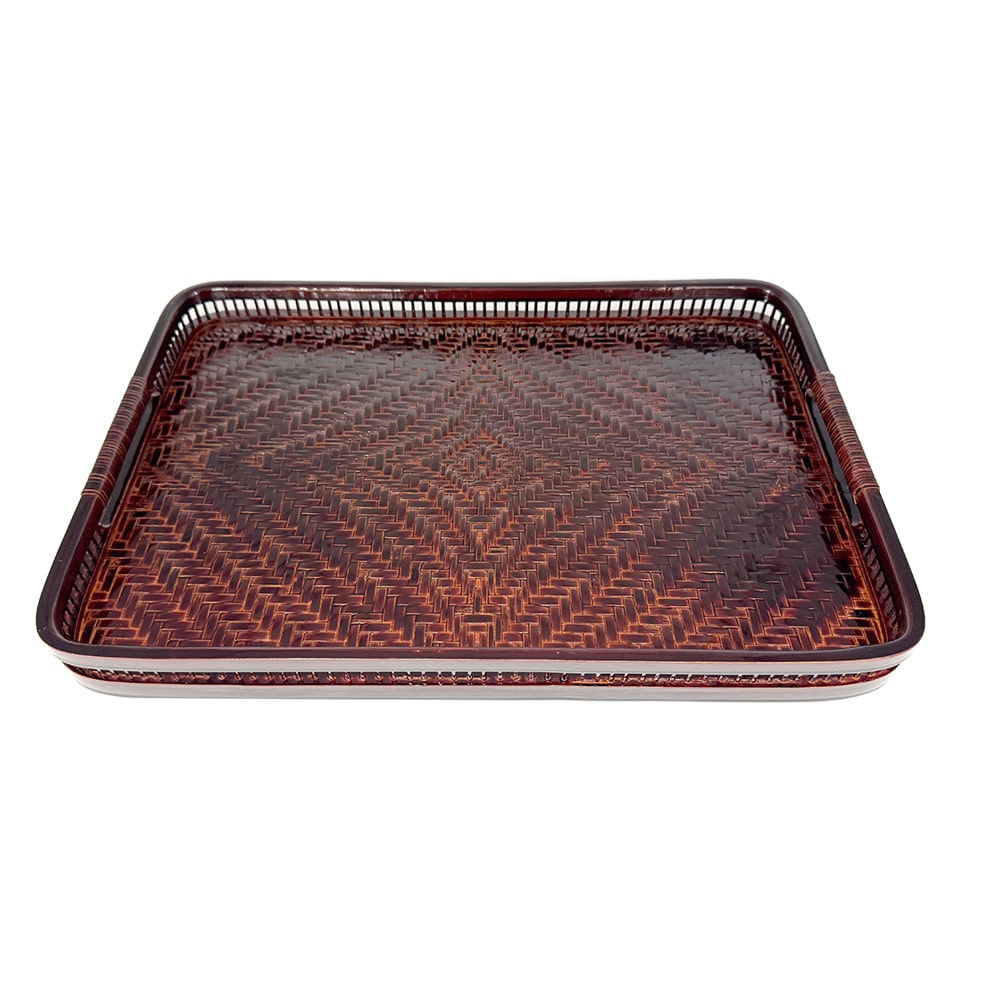 越前漆器　籃胎盆　1枚　40×28　【アウトレット】●
